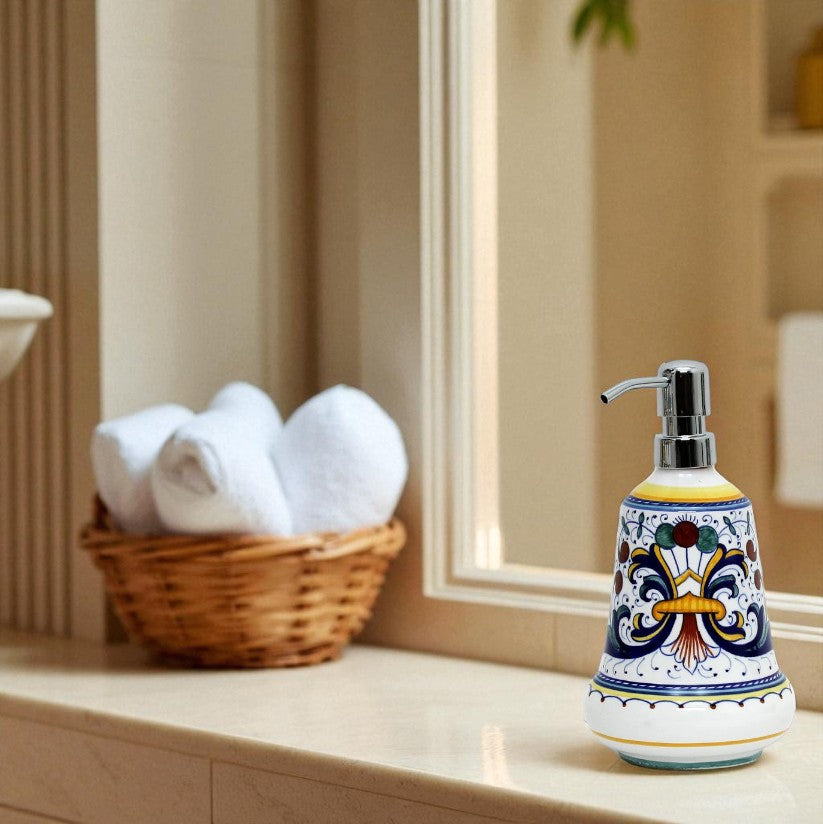 RICCO DERUTA CLASSICO : Distributeur de savon liquide/lotion avec pompe chromée (Moyen 590 ml)