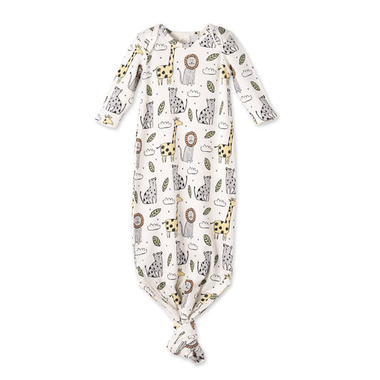 Robe de nuit à nouer pour bébé en bambou Safari Snuggles, imprimé jungle