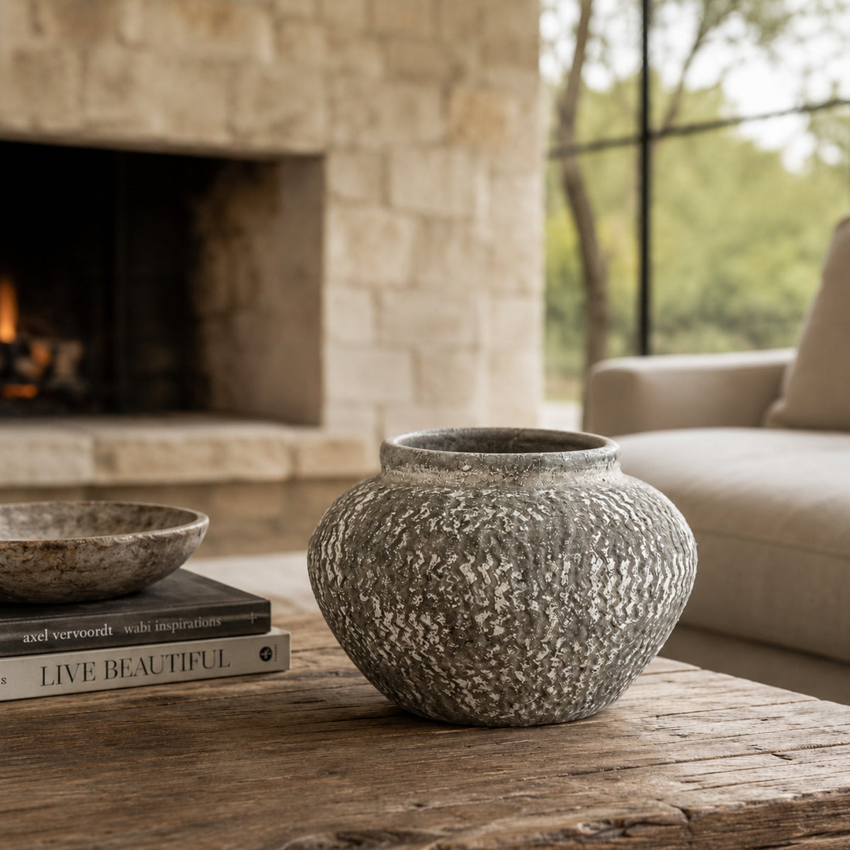 Soren Textured Stoneware Vase