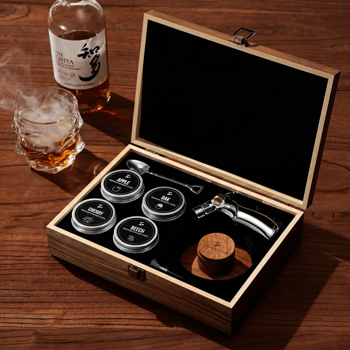 Kit de fumage Tsuki pour whisky et cocktail (ensemble Storm)