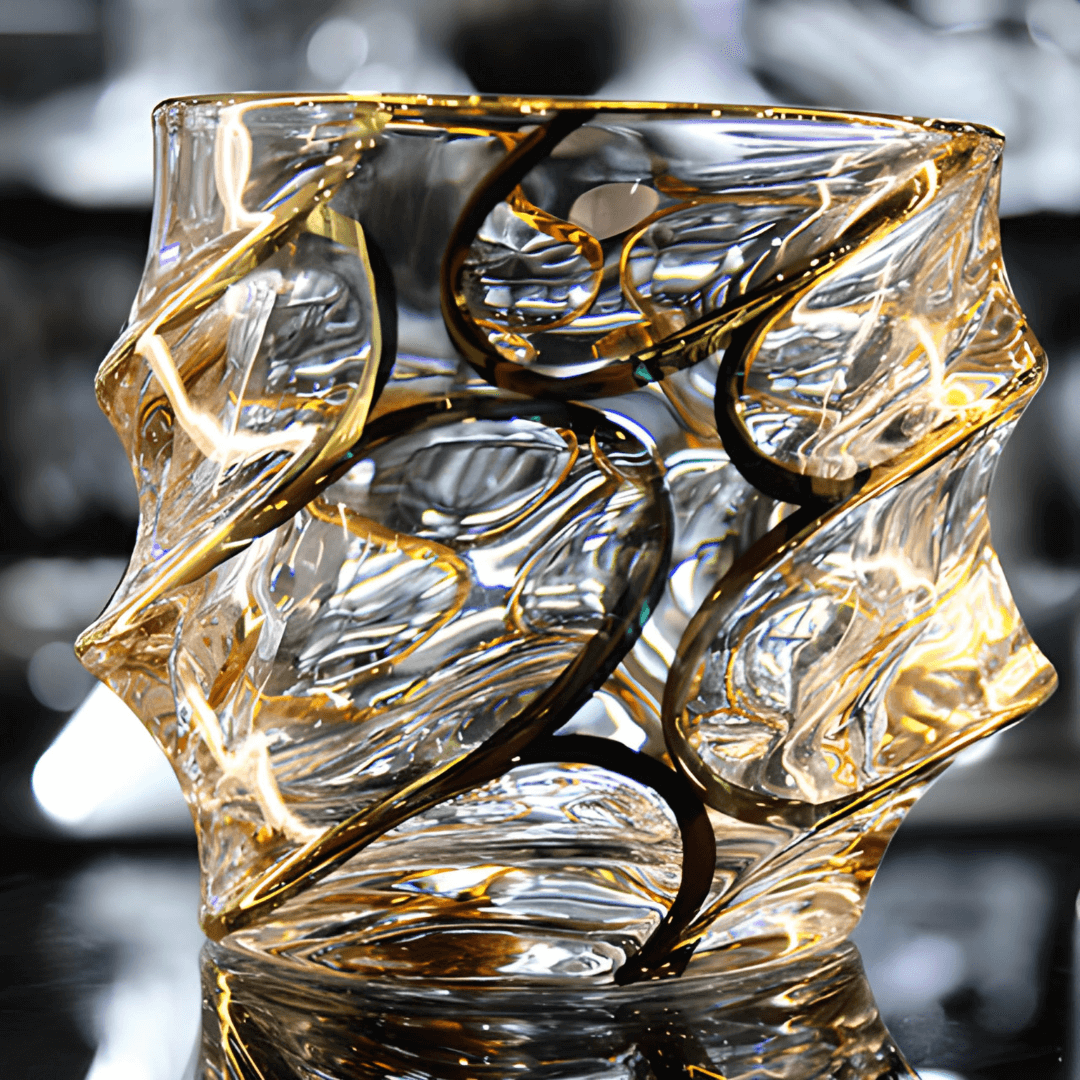 Verre à whisky en cristal japonais Gold Line Storm