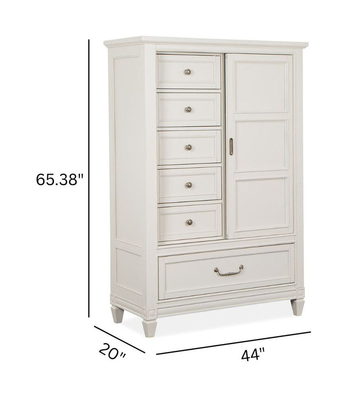 Willowbrook - Commode haute - Blanc coquille d'œuf avec léger effet patiné