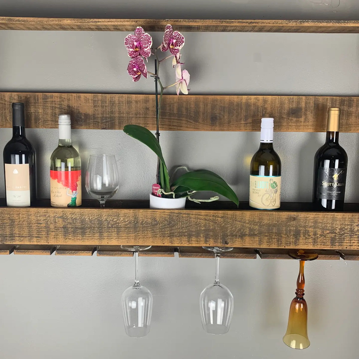 Wooden Wall Wine Rack