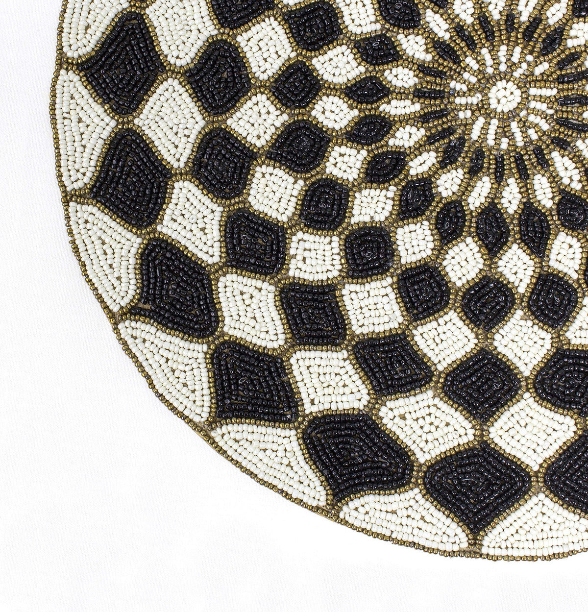 Elegant Hand Beaded Design Round Placemat