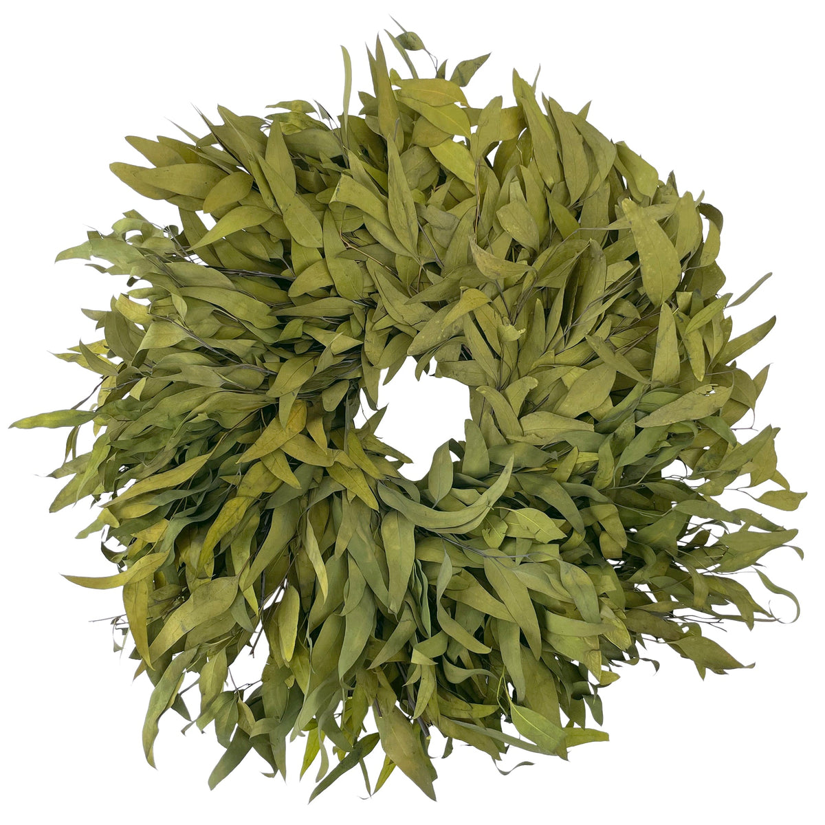 Harvest Farmhouse Willow Wreath: Olive Green Color