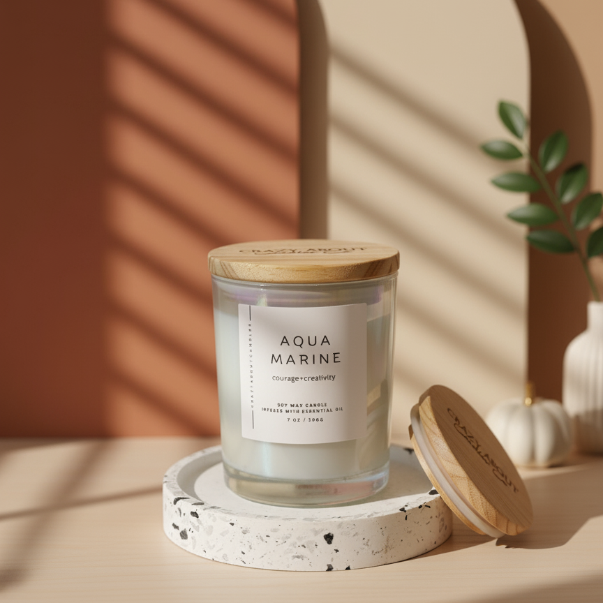 Bougie au soja cristal d'énergie | Choisissez votre pierre et votre parfum
