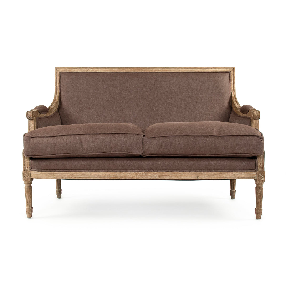 Louis Aubergine Linen Settee