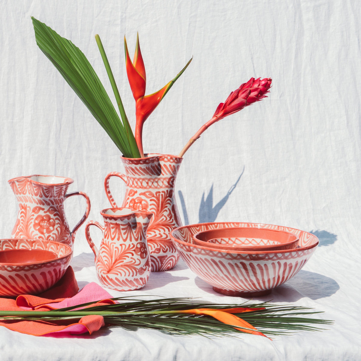 Large bowl with hand painted designs