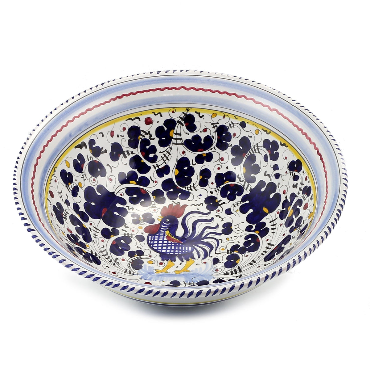 ORVIETO BLUE ROOSTER: Large Pasta/Salad Serving Bowl