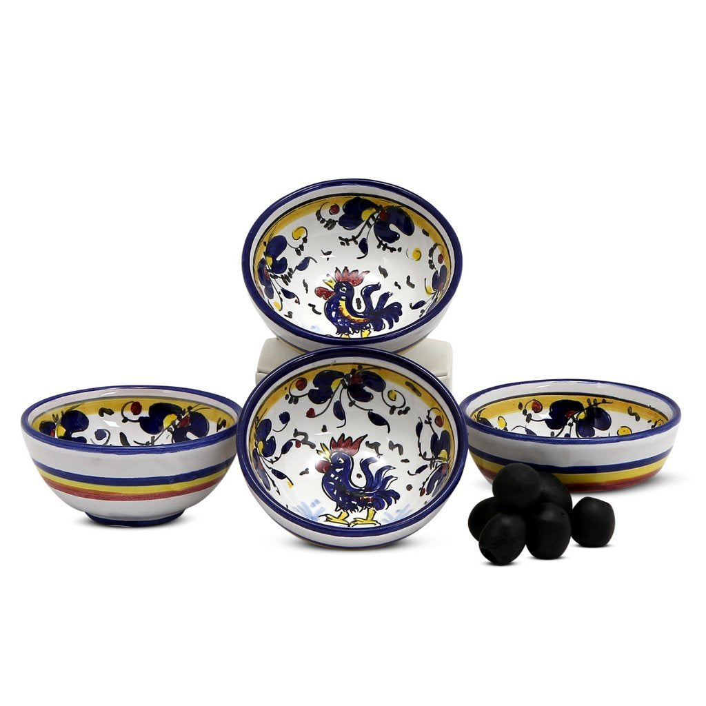 ORVIETO BLUE ROOSTER: Dipping/Condiment Small Bowl (1 Cup)