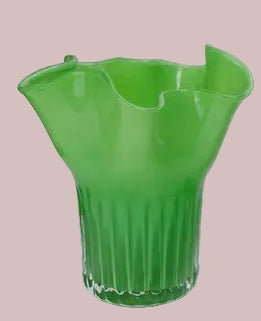 Vaso in vetro scanalato, 3 opzioni di colore