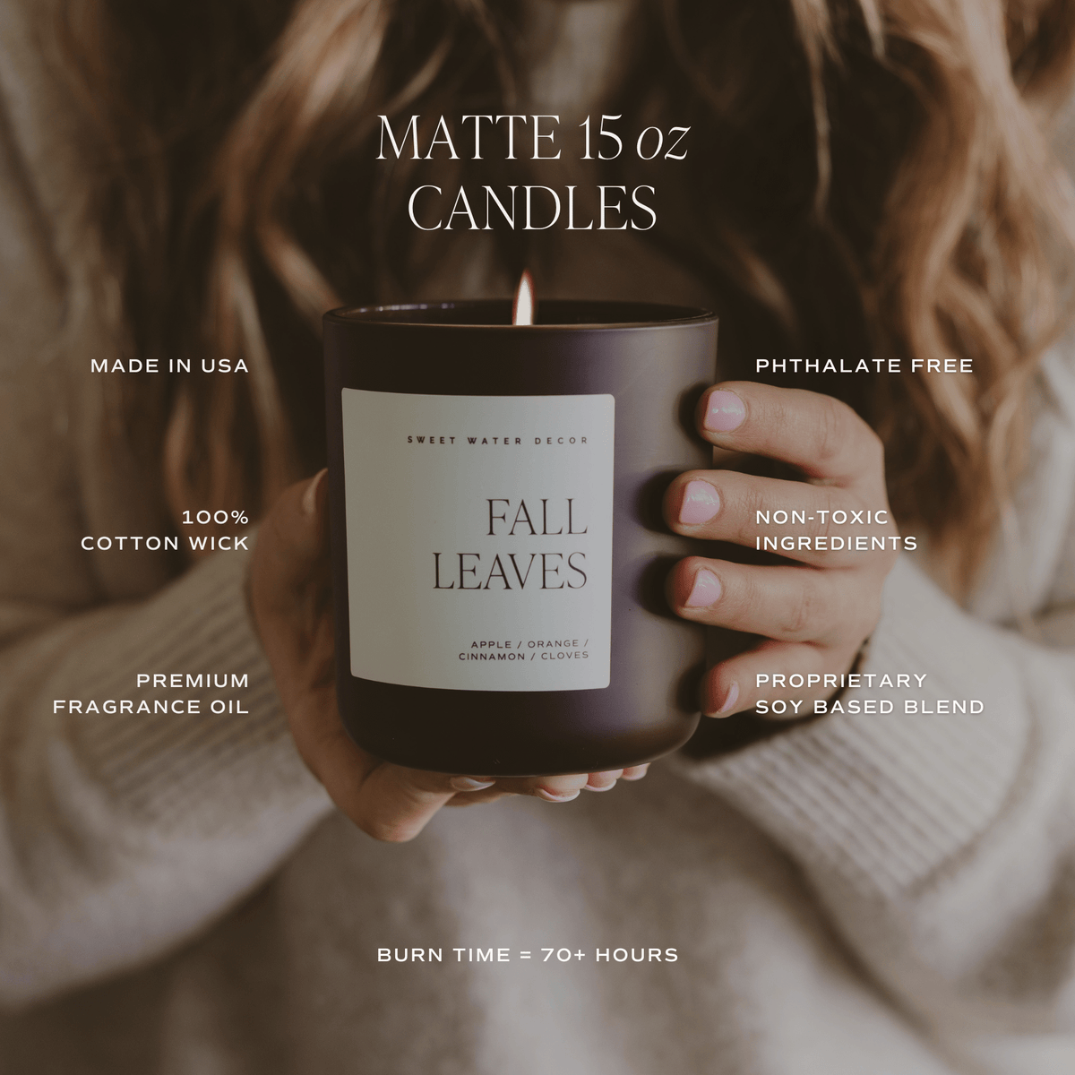 Candela di soia calda e accogliente - Vaso marrone opaco - 15 oz