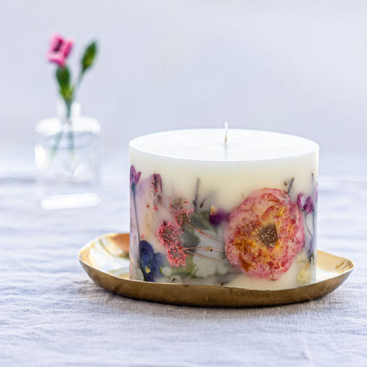 Candela botanica piccola - Legno di rosa tenue