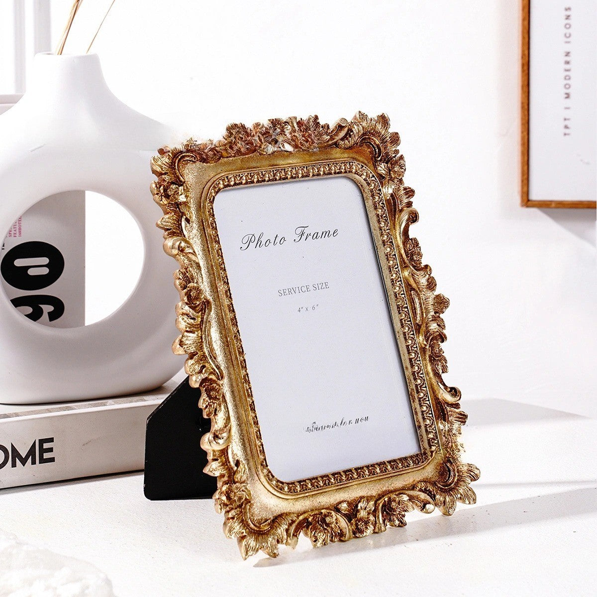 Cadre photo floral baroque