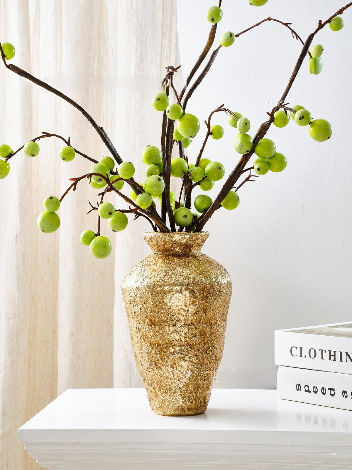 Textured Gold Decorative Vases