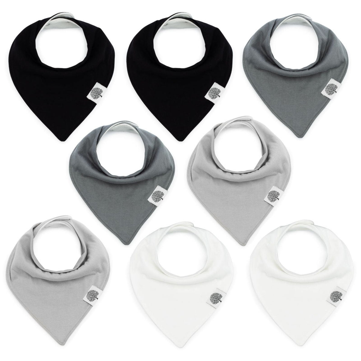 Lot de 8 bavoirs bandana Basics