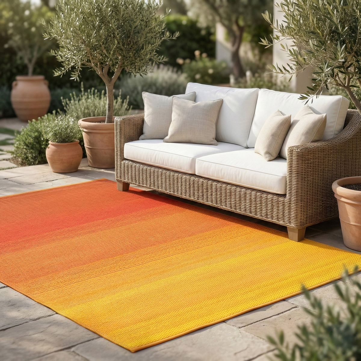 Big Sur - Sunset Striped Outdoor Rug for Patio