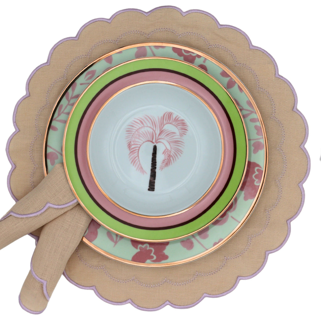Sets de table en lin crème blush – Lot de 4