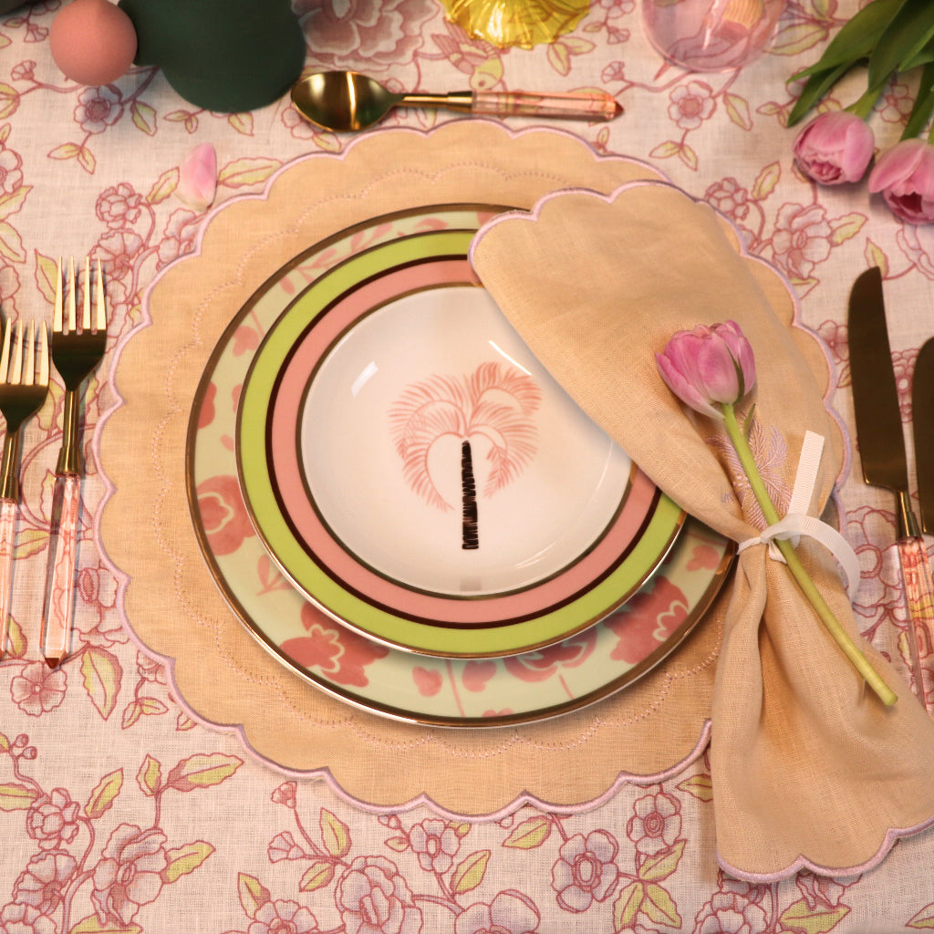 Sets de table en lin crème blush – Lot de 4