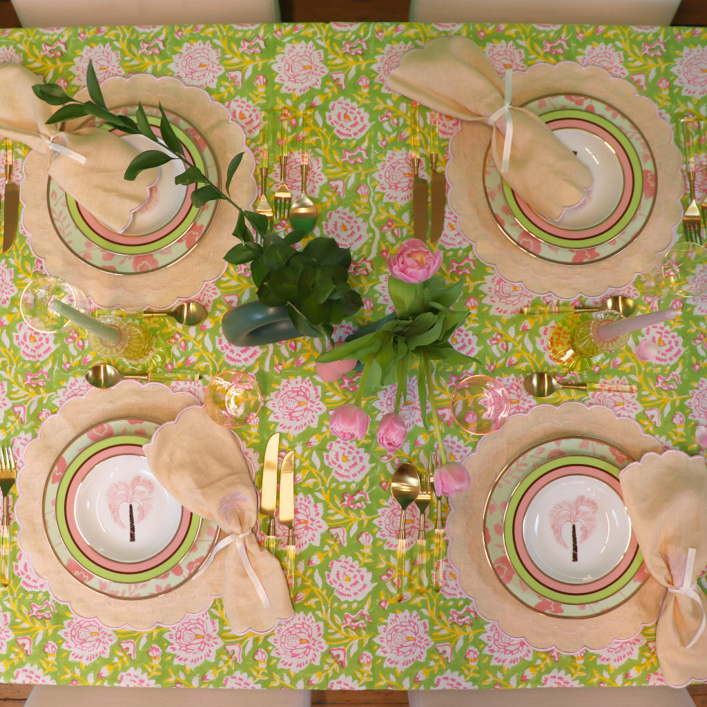 Sets de table en lin crème blush – Lot de 4