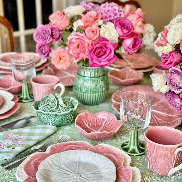 Bordallo Pinheiro Pink Cabbage Mug - Set of Four