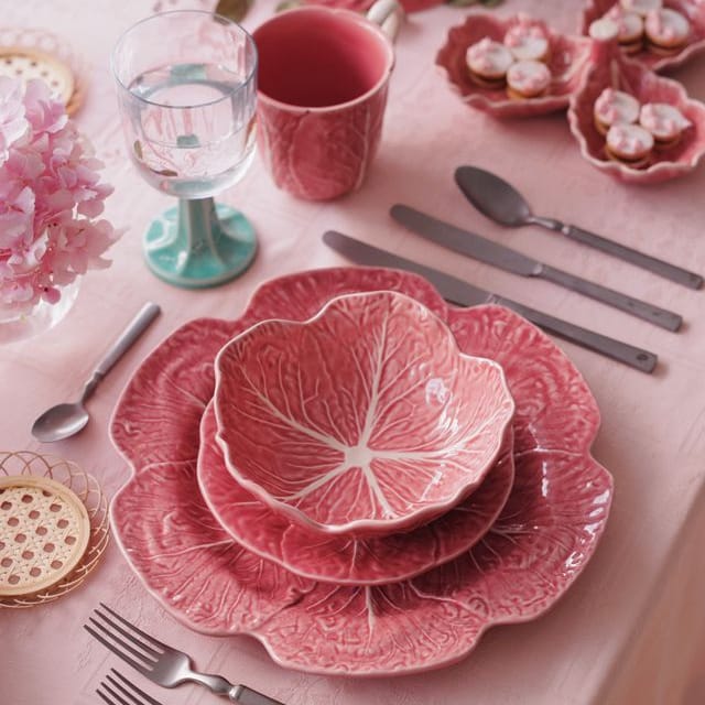 Bordallo Pinheiro Pink Cabbage Mug - Set of Four