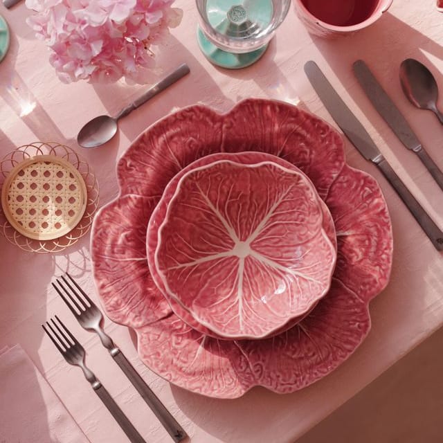 Bordallo Pinheiro Pink Cabbage Mug - Set of Four