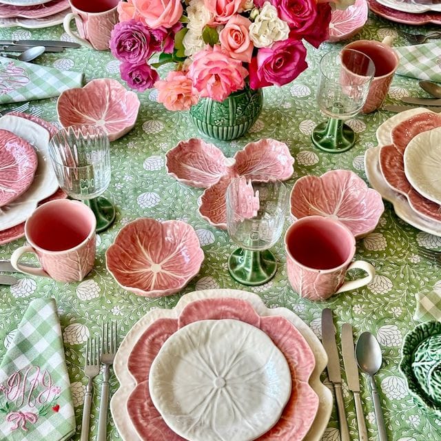 Bordallo Pinheiro Pink Cabbage Olive Dish - Handcrafted