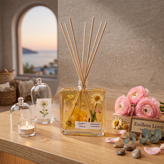 Diffuseur de parfum botanique à bâtonnets 4 oz | Idée cadeau unique et décoration intérieure