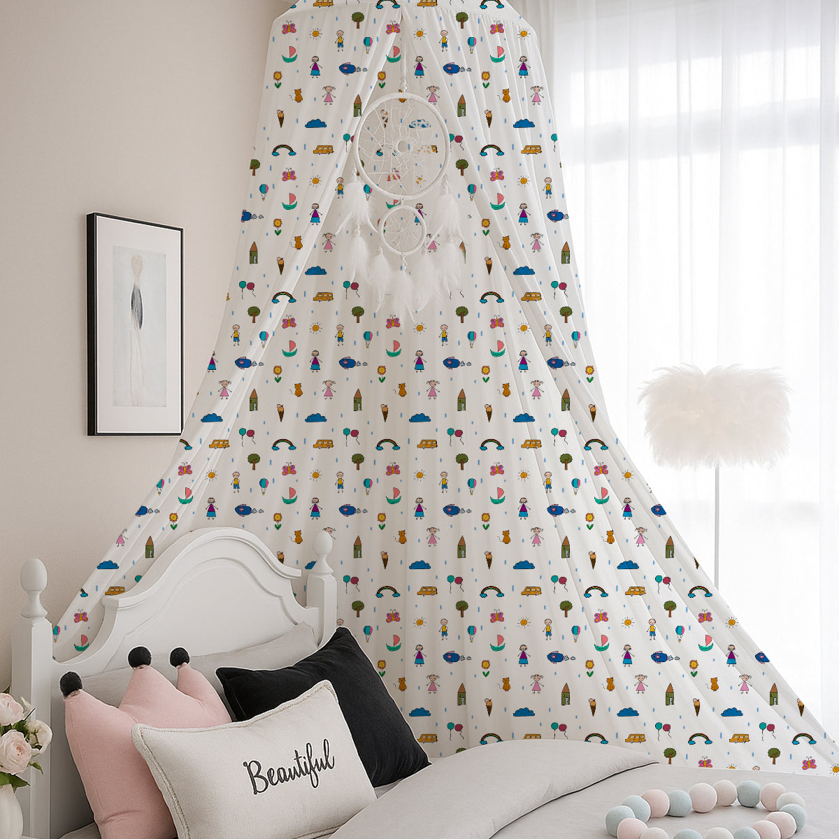Baldacchino stampato per bambini e bambine