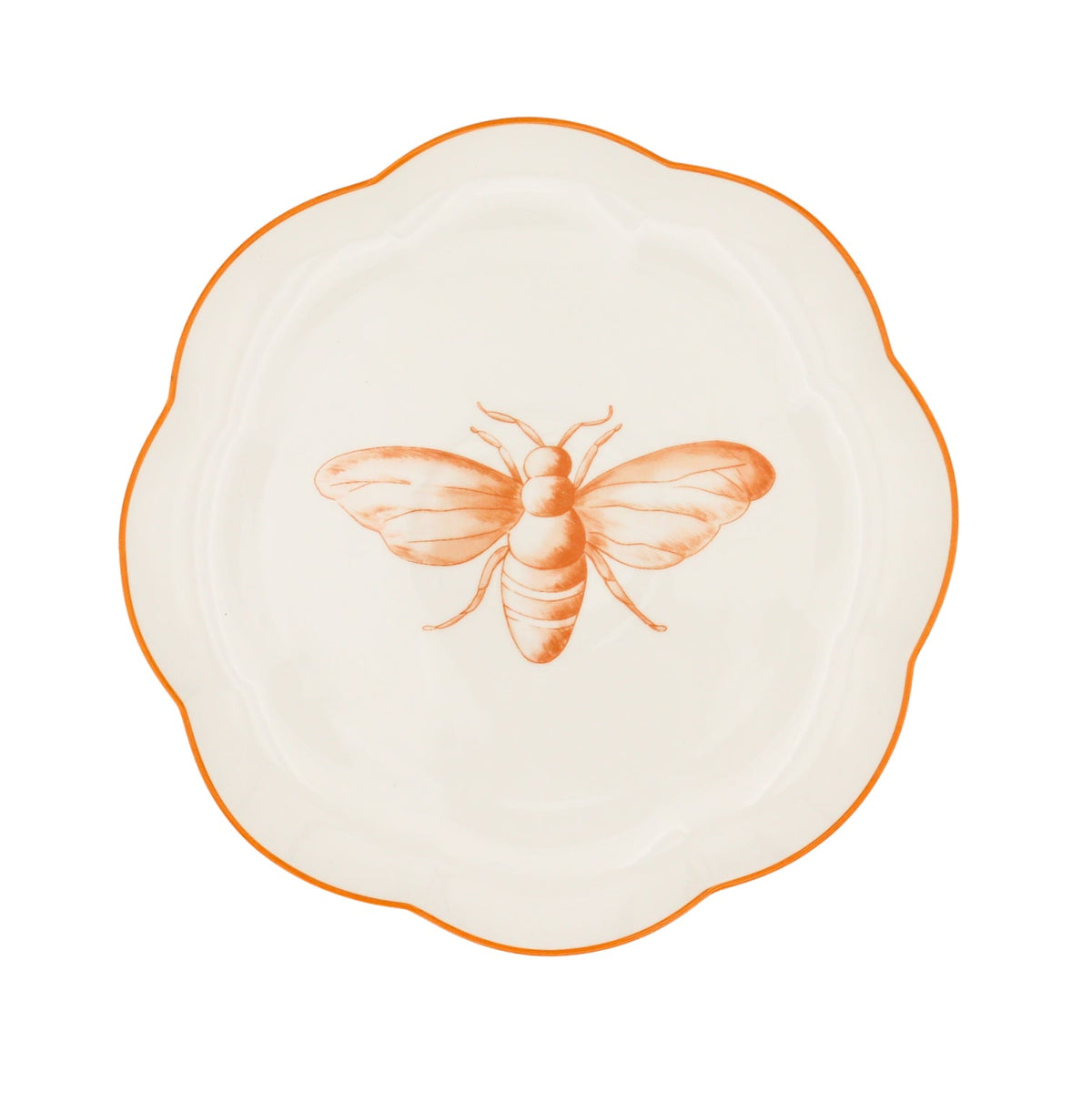Assiettes à entrées en céramique festonnées Bumble Homecoming – Ensemble de 4 (+1 assiette bonus)