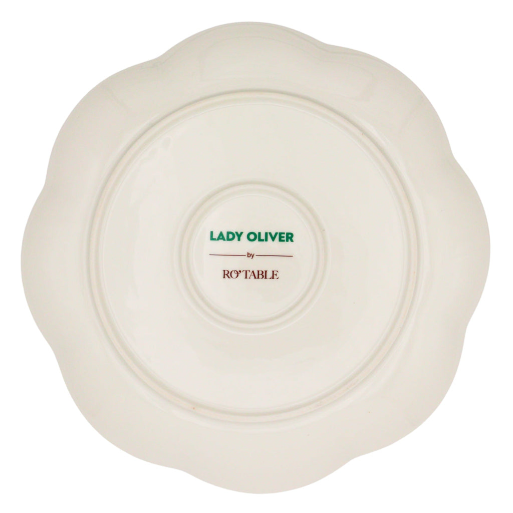 Assiettes à dîner en céramique à bord festonné Bumble Voyage – Lot de 4 (+ 1 assiette offerte)