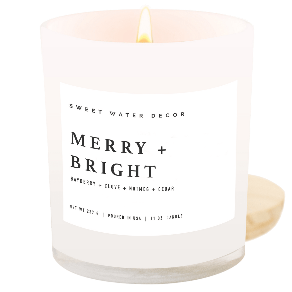 Candela di soia Merry and Bright - Vaso bianco - 11 oz