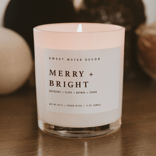 Candela di soia Merry and Bright - Vaso bianco - 11 oz