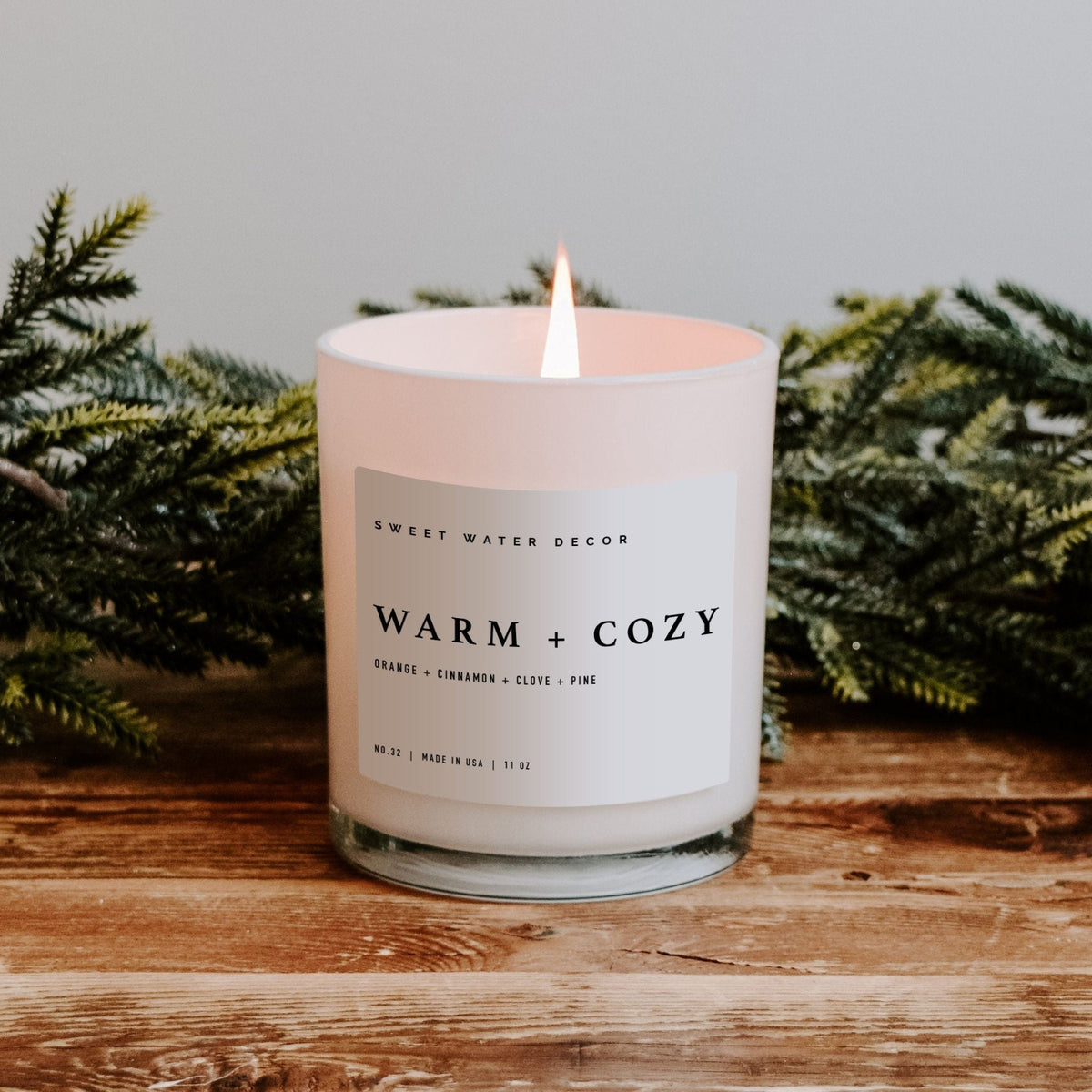 Candela di soia Warm and Cozy - Vaso bianco - 11 oz