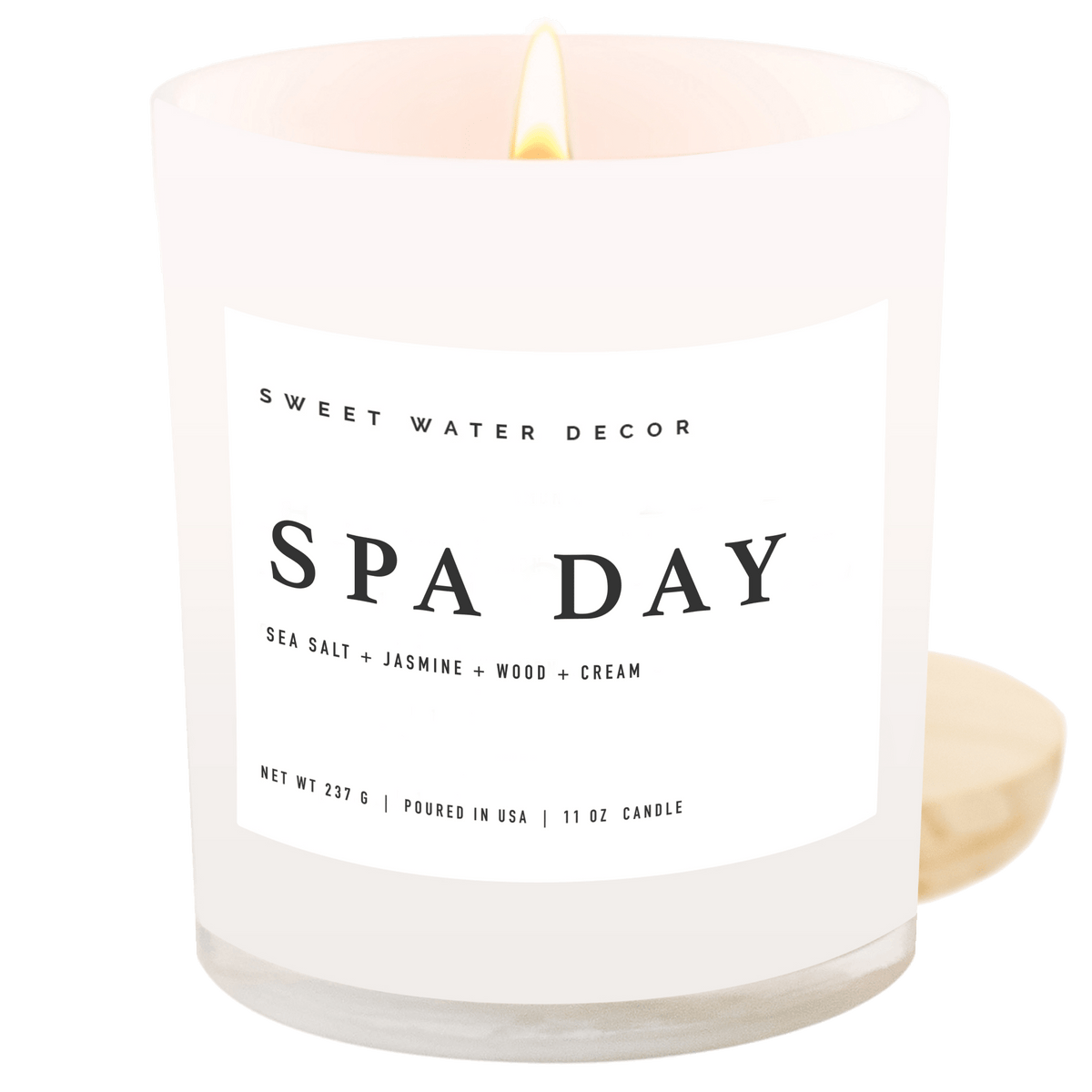 Bougie au soja « Journée spa » – pot blanc – 11 oz