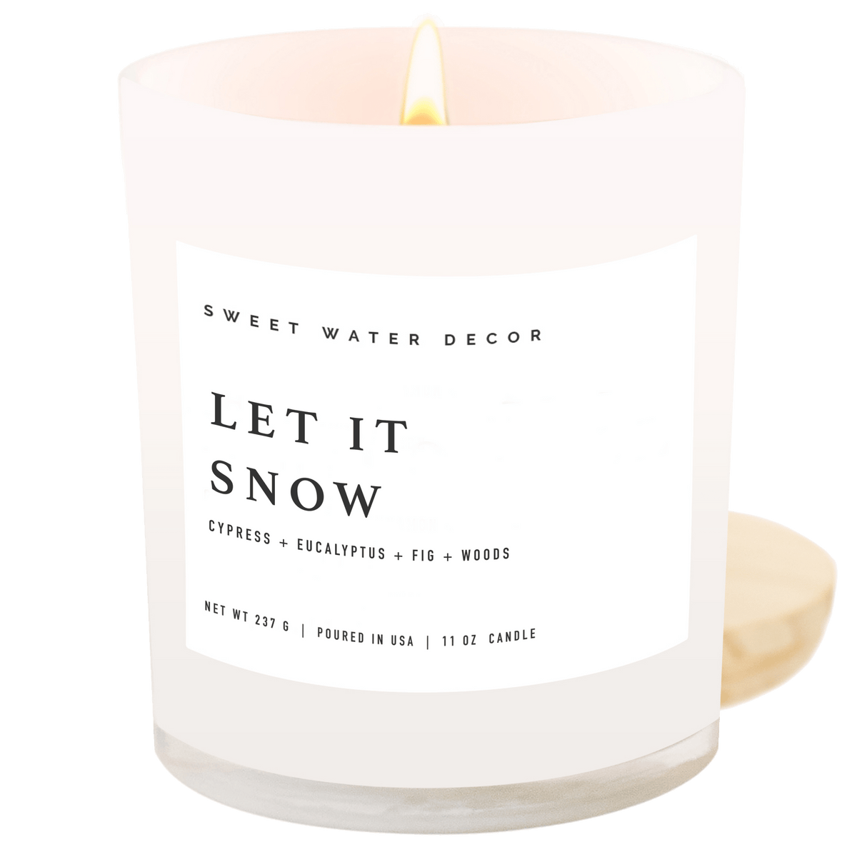 Bougie parfumée au soja « Let It Snow » – Pot blanc – 312 g