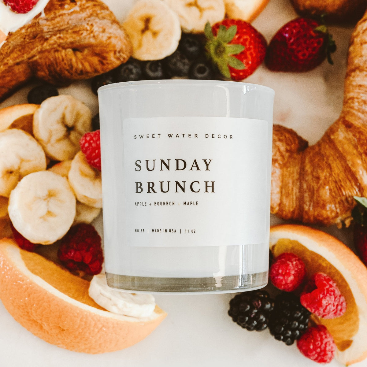 Bougie au soja Sunday Brunch - Pot blanc - 11 oz
