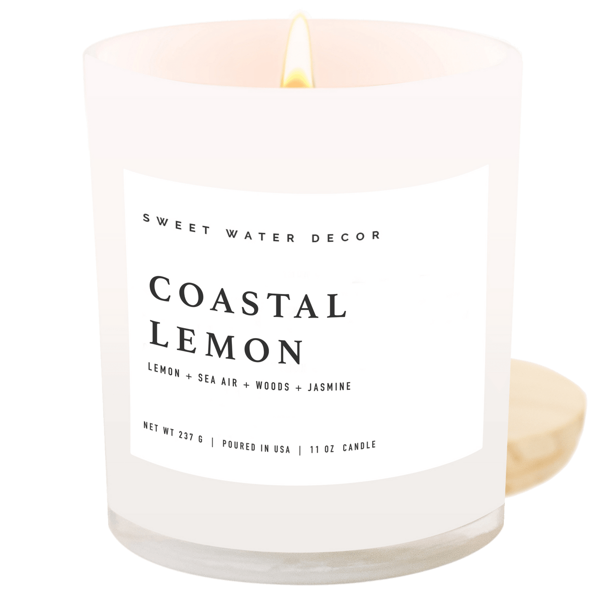 Bougie parfumée au soja Coastal Lemon - Pot blanc - 312 g