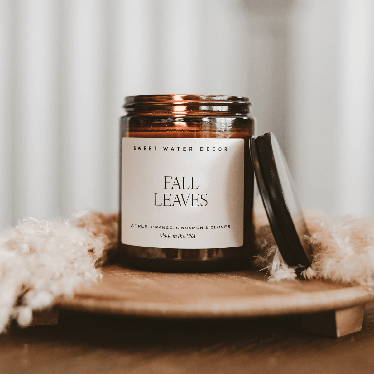Candela di soia foglie autunnali - Barattolo ambrato - 9 oz