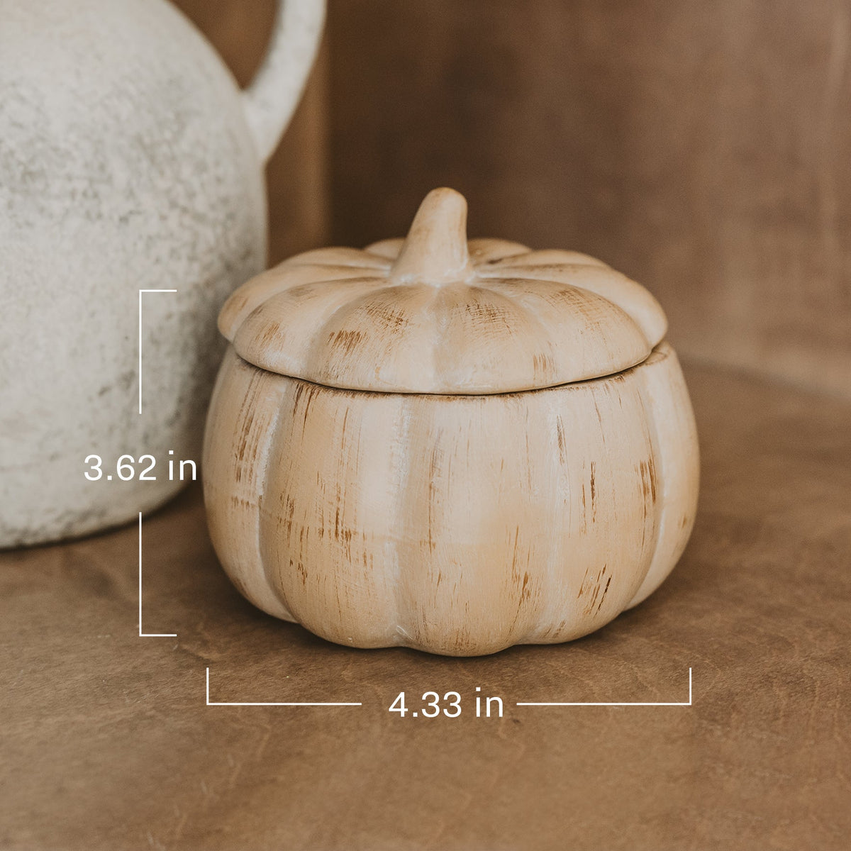 Candela di soia al profumo di zucca speziata - Vaso in ceramica a forma di zucca - 225 g