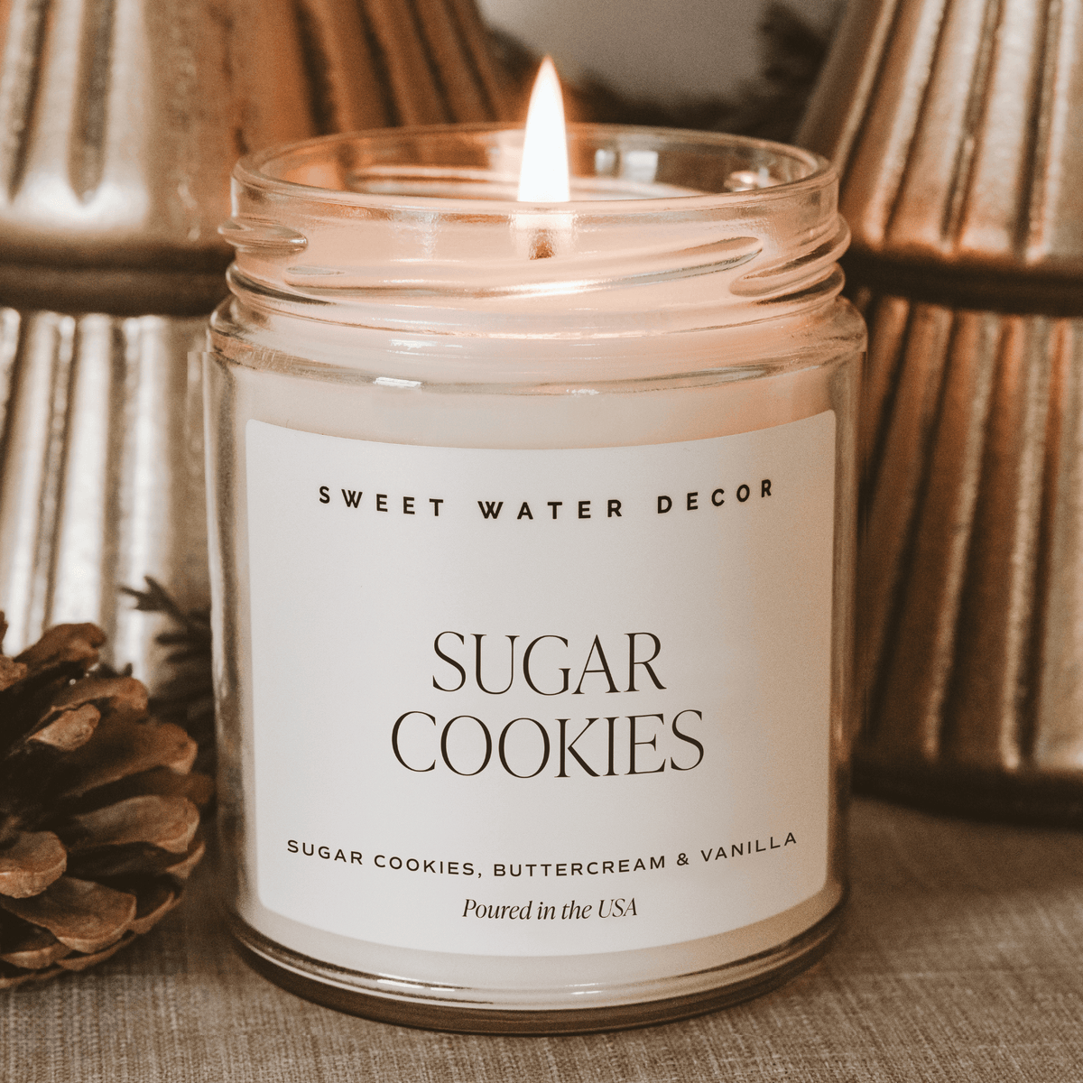 Bougie au soja parfum biscuits au sucre - Pot transparent - 255 g (9 oz)