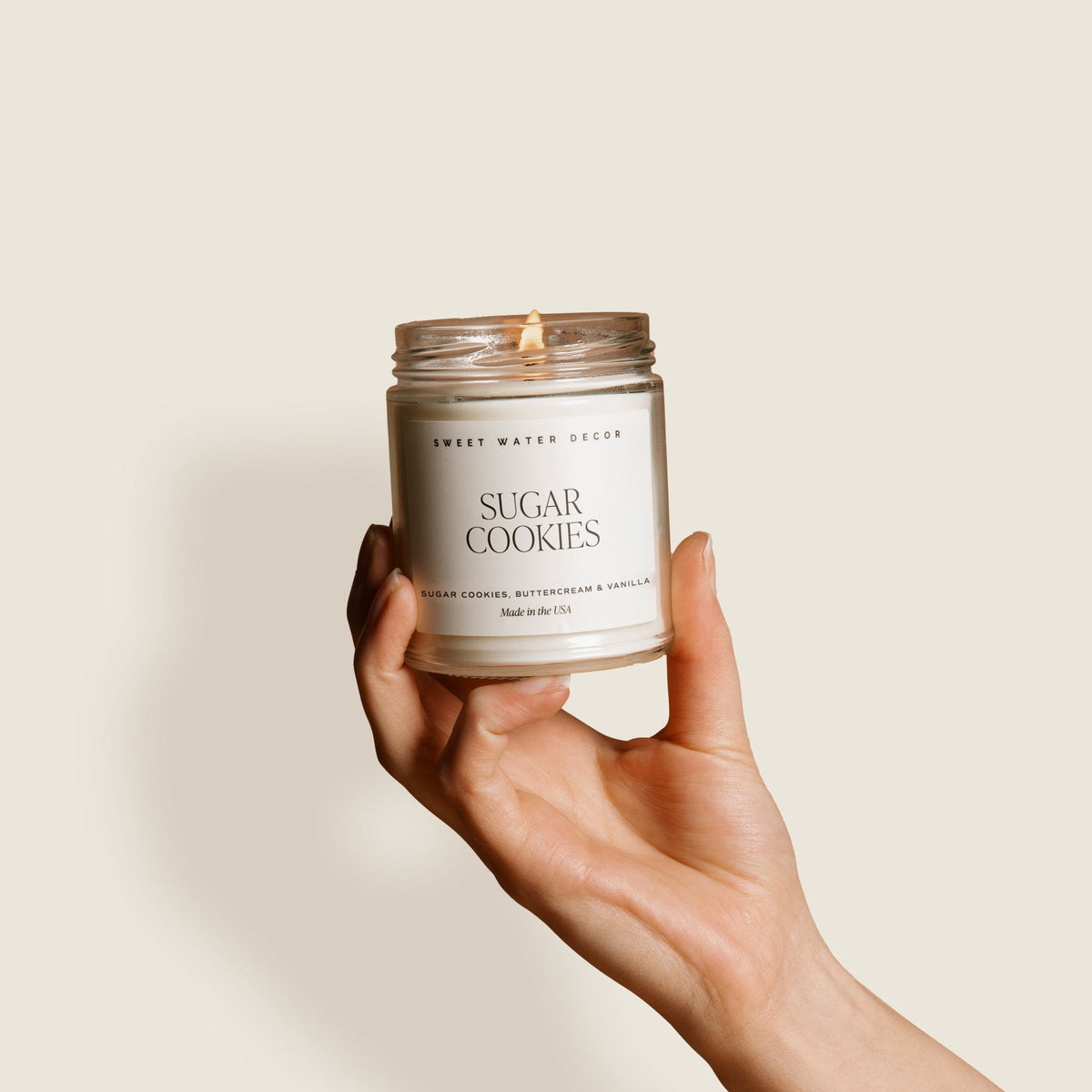 Bougie au soja parfum biscuits au sucre - Pot transparent - 255 g (9 oz)