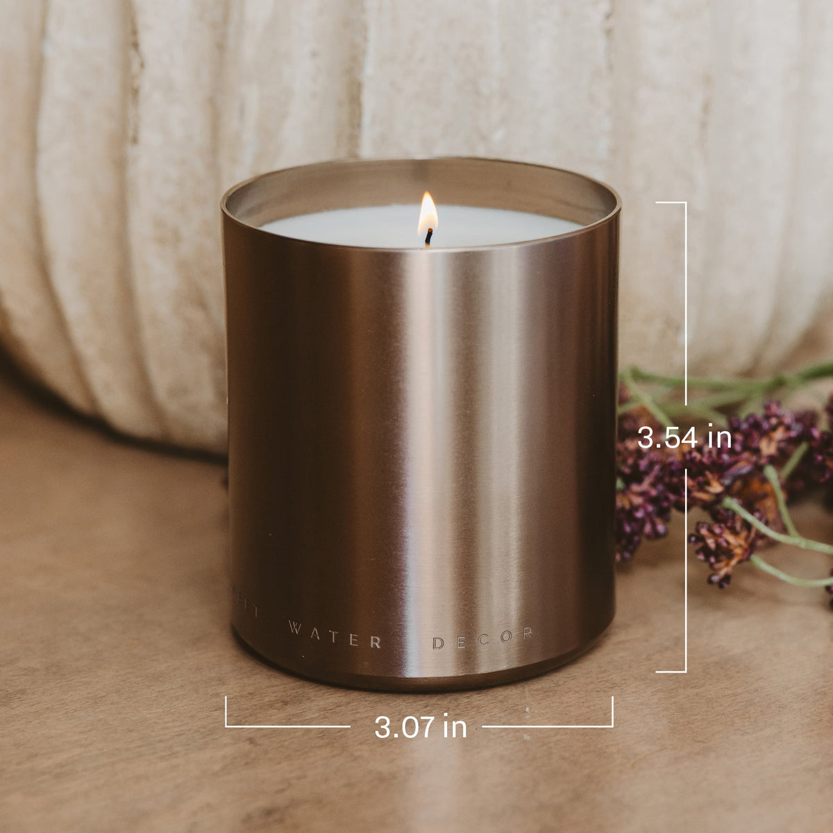 Bougie au soja « Chaleur et confort » - Pot en aluminium doré - 280 g