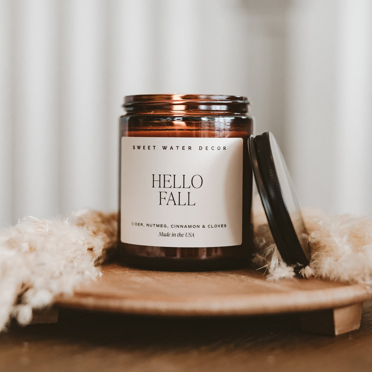 Candela di soia Hello Fall - Barattolo ambrato - 9 oz
