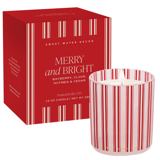 Bougie en cire de soja Merry and Bright - Pot en verre teinté en boîte - 340 g