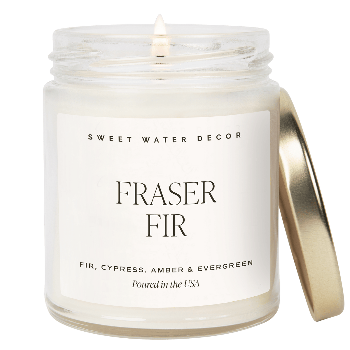 Candela di soia profumata all'abete di Fraser - Barattolo trasparente - 255 g