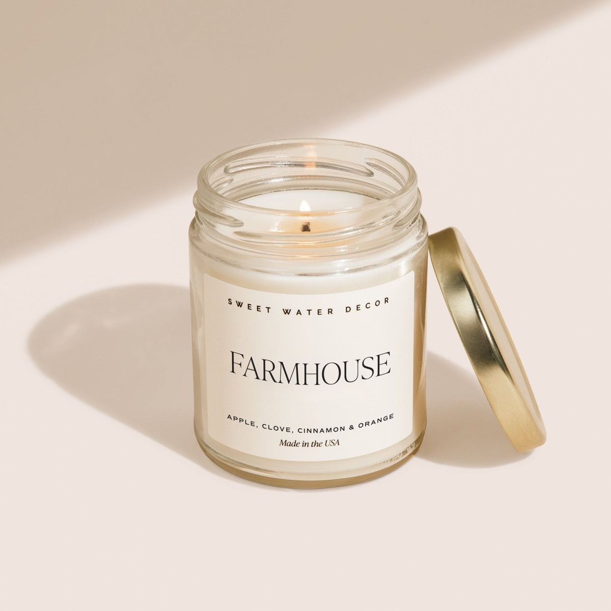 Bougie au soja style champêtre - Pot transparent - 255 g