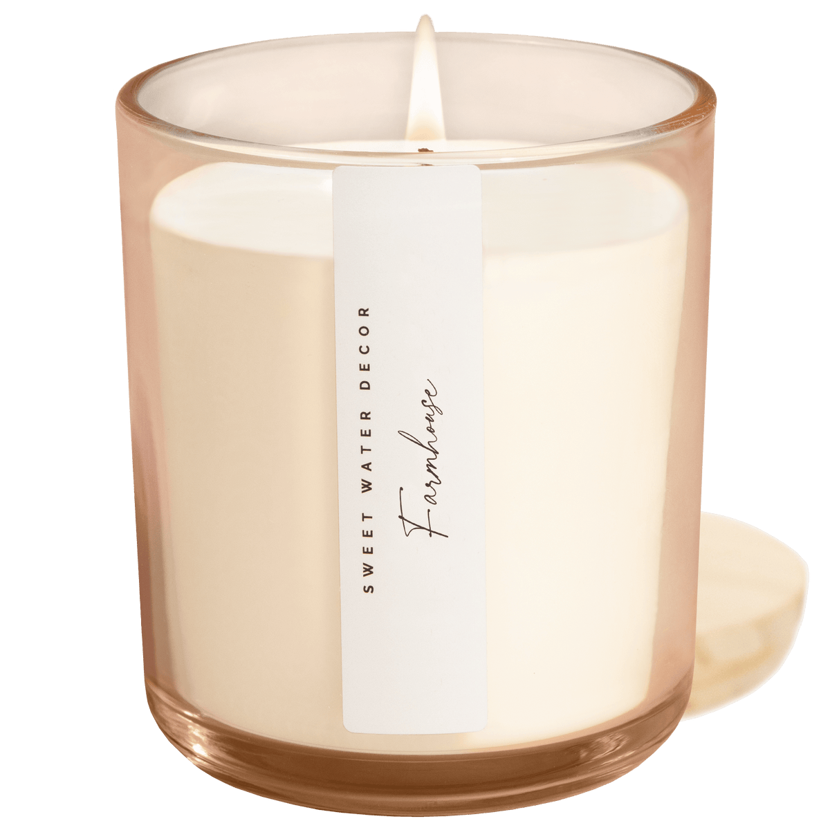 Candela di soia stile rustico - Vaso in vetro colorato - 340 g