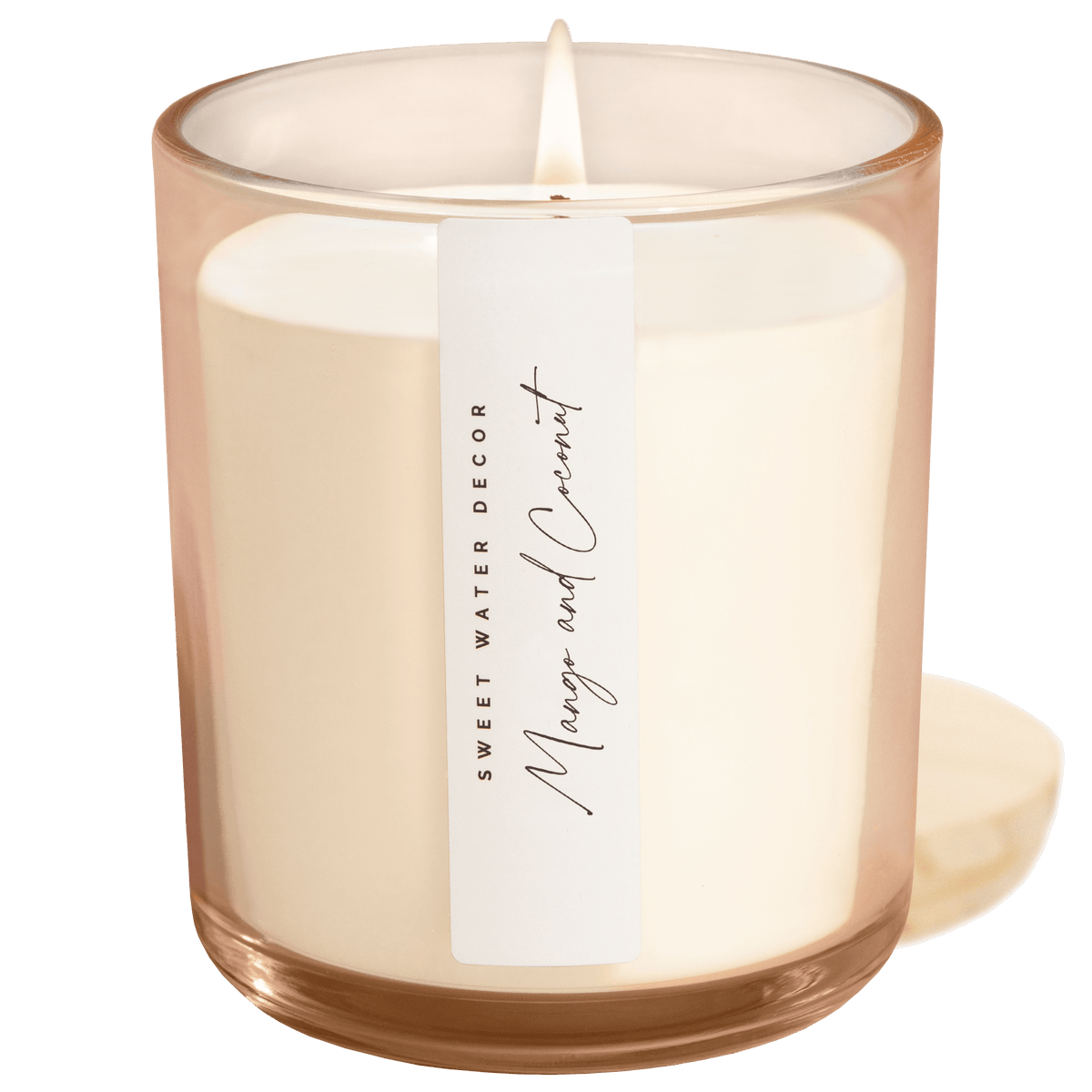 Candela di soia al mango e cocco - Barattolo in vetro colorato - 340 g